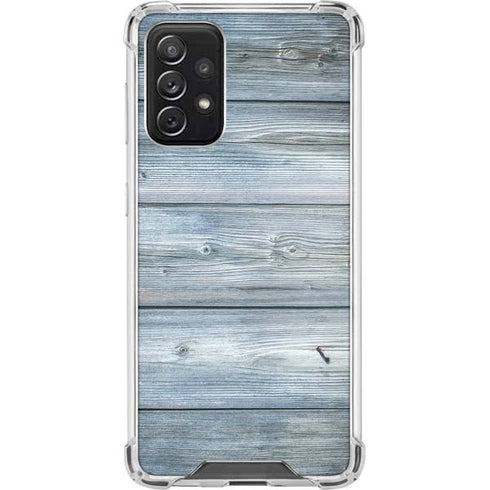 Weathered Blue Wood Galaxy A72 5G Clear Case